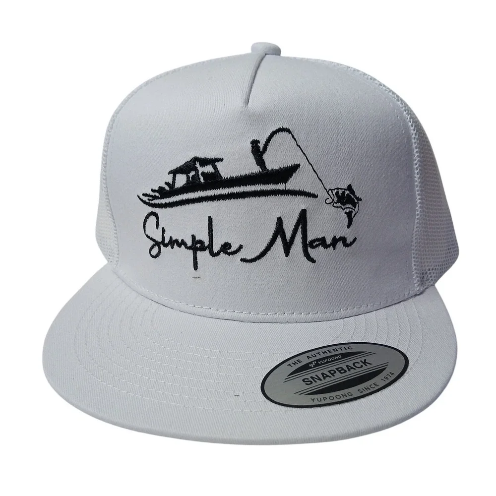 Simple Man Fishing Boat‎ Snapback Trucker Hat Cap NEW